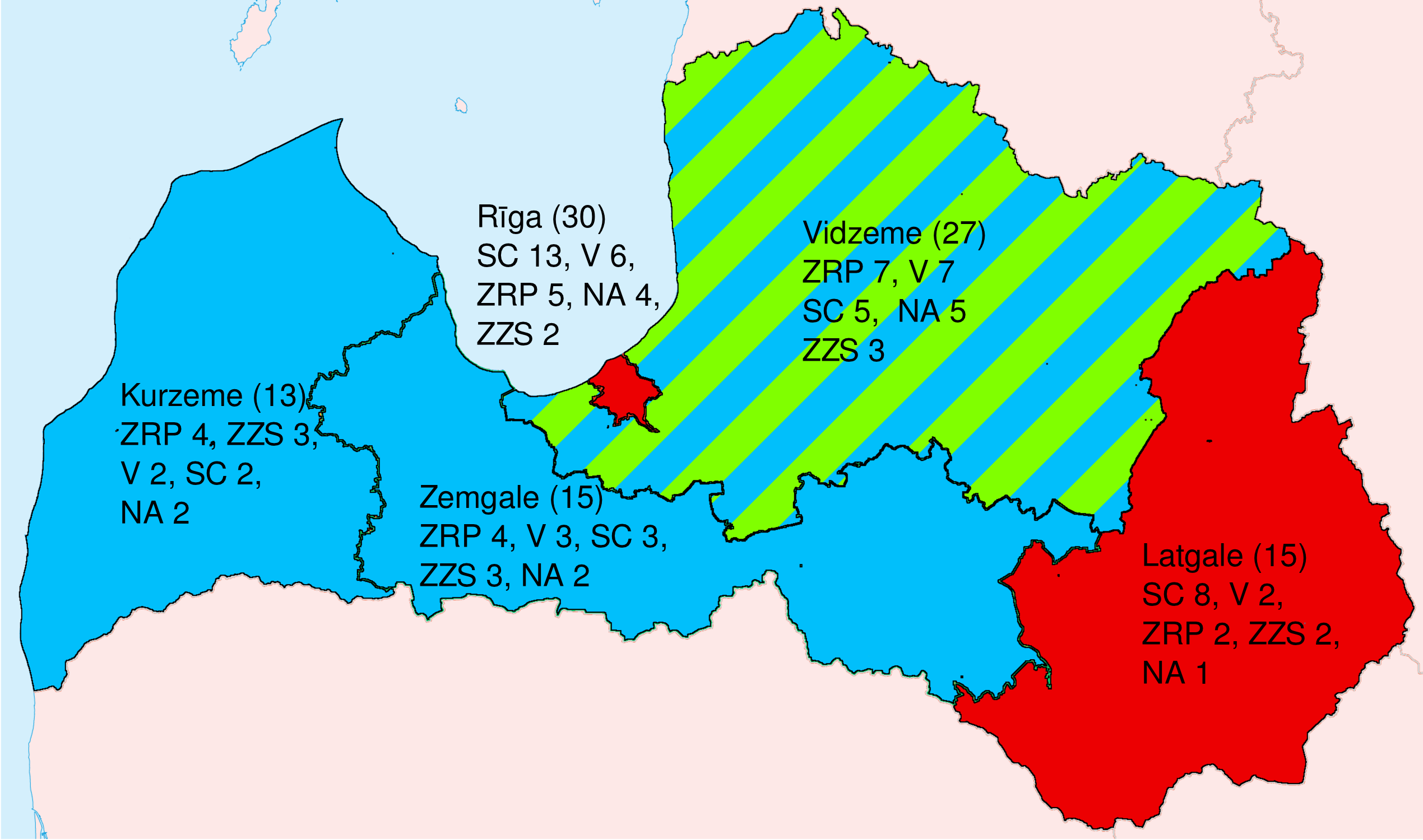 11th Saeima electoral district results.png