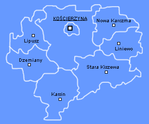 Косьцежский повят на карте