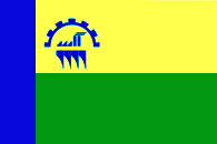 Flag of Sayanogorsk (Khakassia) (2004).png