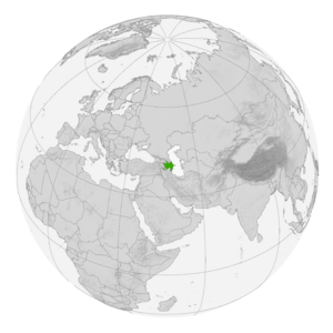 Азербайджан на карте мира.