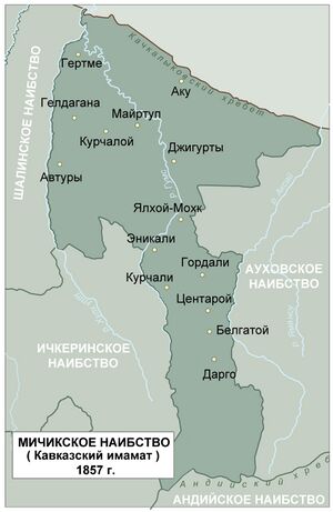 Мичикское наибство на карте