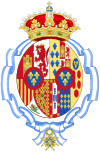 Coat of arms of Maria Mercedes of Bourbon-Two Sicilies, Countess of Barcelona after her husband renounce as Pretender to the Spanish Throne.svg
