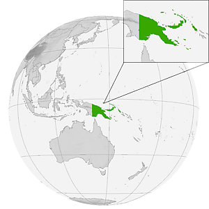 Папуа — Новая Гвинея на карте мира