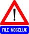 Gevaar dat niet door een speciaal symbool wordt bepaald met onderbord 'File'/Bouchon