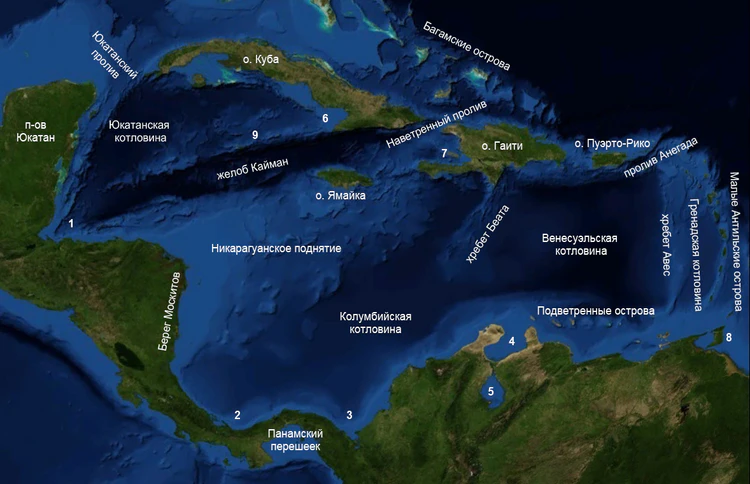 Caribbean Sea labeled ru.jpg