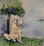 Paul Cézanne - Bather at the Seashore (Baigneuse au bord de la mer) - BF1155 - Barnes Foundation.jpg