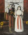 Pirosmani. Scene from the Play «Brother and Sister» by V.Guniya (befor). Oil on oil-cloth, 122x102 cm.jpg
