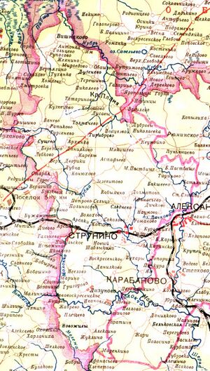 Струнинский район на карте