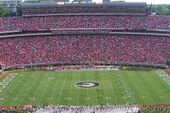 Football game kickoff (Georgia vs South Carolina), Sanford Stadium, September 2007.jpg