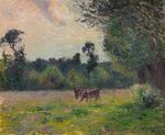 Camille PissarroVaches dans un pré soleil couchant 1890.jpg