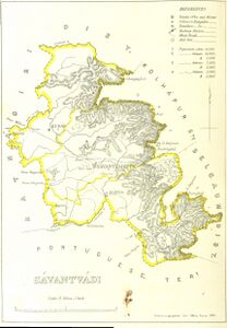 Карта княжества Санвантвади, 1896 год