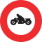 Verbot für Krafträder, auch mit Beiwagen, Kleinkrafträder und Mofas/Accès interdit aux motocyclettes et motocyclettes légères/Transito vietato ai motoveicoli