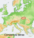 Distribution map Campanula tatrae.png
