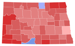 2022 United States Senate election in North Dakota results map by county.svg