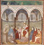 Giotto di Bondone - Legend of St Francis - 17. St Francis Preaching before Honorius III - WGA09141.jpg