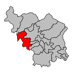 Кантон на карте департамента Верхняя Сона