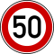 Zulässige Höchstgeschwindigkeit (50 km/h)
