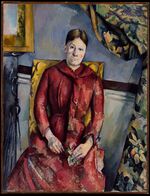 Paul Cézanne, 1888-90, Madame Cézanne (Hortense Fiquet, 1850–1922) in a Red Dress, oil on canvas, 116.5 x 89.5 cm, The Metropolitan Museum of Art, New York.jpg