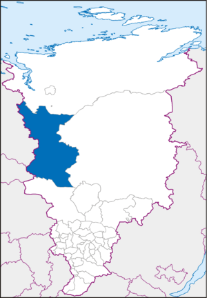 Туруханский район на карте