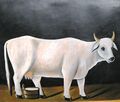 Niko Pirosmani. White Cow on a Black Background. Oil on oilcloth. Private collection.jpg