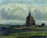 Van Gogh -Der alte Friedhofsturm in Nuenen mit plügenden Bauern.jpeg