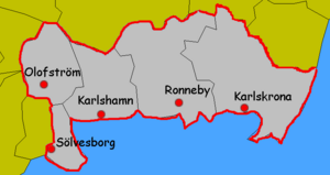 Лен Блекинге на карте