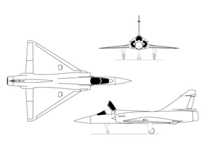 Dassault Mirage 2000C 3-view line drawing.gif