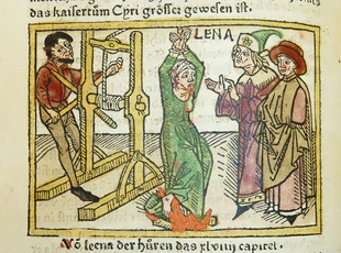 Woodcut illustration of Leaena - Penn Provenance Project.jpg