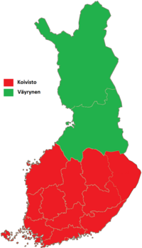 Finnish presidential election, 1988 results by constituency.png
