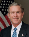 President Bush poses for his official portrait in the Roosevelt Room (blue tie).tif
