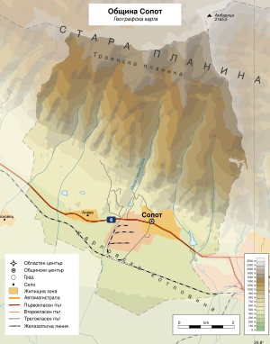 Община Сопот на карте