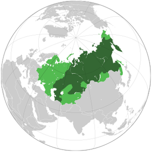 Светло-зелёный — заявленная территория. Тёмно-зелёный — контролируемая территория (на 1919 год).