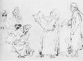 Благословение молодых. Тушь, перо. 1835.