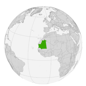 Мавритания на карте мира