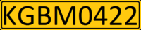 Kyrgyzstan non-resident license plate.png