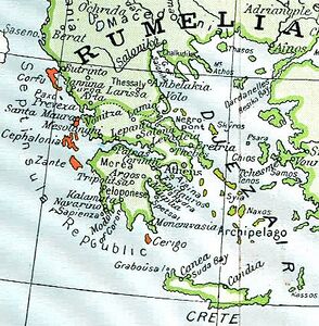 Территория республики занимала 6 больших и несколько малых островов в Ионическом море