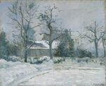 Camille Pissarro, La Maison de la Piette, Montfoucault, effet de neige, 1874, PD.10-1966, The Fitzwilliam Museum.jpg