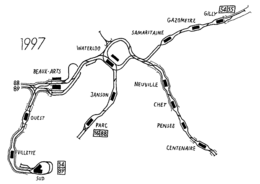 Stadtbahn Charleroi, Gleisplan 1997.png