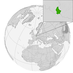 Люксембург на карте мира * — в Европейском союзе (светло-зелёный)