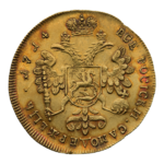 INC-1009-r Двойной червонец 1714 г. Пётр I (реверс).png