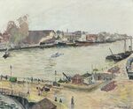 Camille Pissarro - La Seine à Rouen, pont Boieldeu, esquisse (PD 1121).jpg