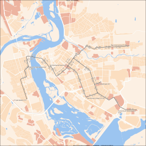 Irkutsk tram map 2022-04.svg