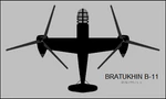 Bratukhin B-11 top-view silhouette.png