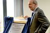 Jimmy Armfield, CBE, opening the Heys Sports Complex, Oswaldtwistle, Sept 2012.jpg