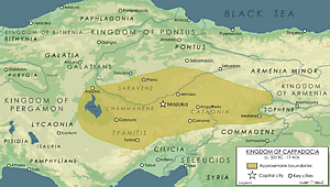 Царство Каппадокия в период расцвета во время правления Ариарата V (163–130 гг. до н. э.)