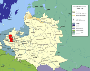 Гнезненское воеводство на карте