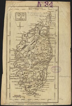 Корсика на карте 1757 г.