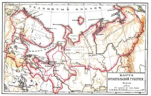 Мезенский уезд на карте