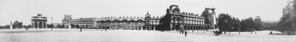 Луврский дворец и арка на площади Каррузель на фото 1908 года