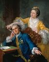 William Hogarth - David Garrick (1717-79) with his wife Eva-Maria Veigel, "La Violette" or "Violetti" (1725 - 1822) - Google Art Project.jpg